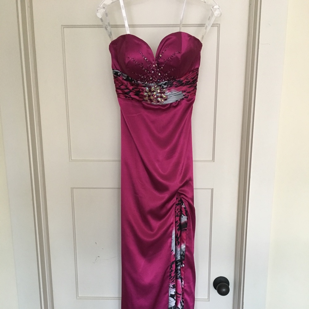 Fushia Satin Prom/Pageant Dress